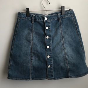 Button Down Denim Skirt